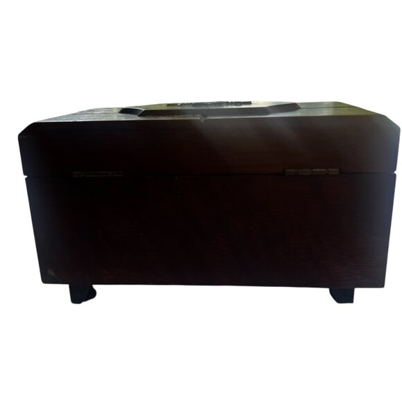 Wooden Jewelry Box TRUE VINTAGE 8.5" x 5" - Picture 6 of 6